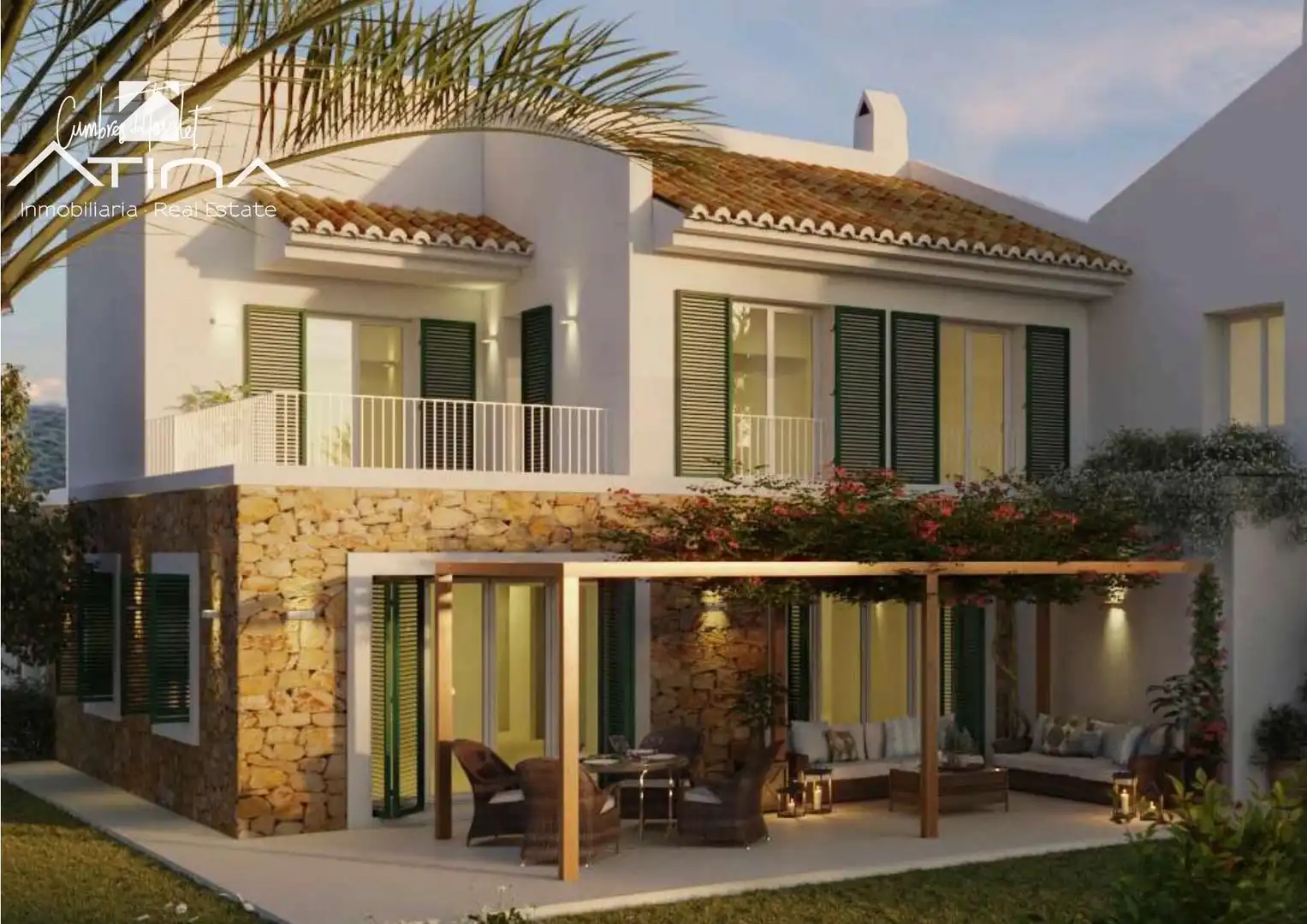 Vista exterior de Casa adosada en venta en Jávea / Xàbia con Aire acondicionado, Jardín privado y Terraza