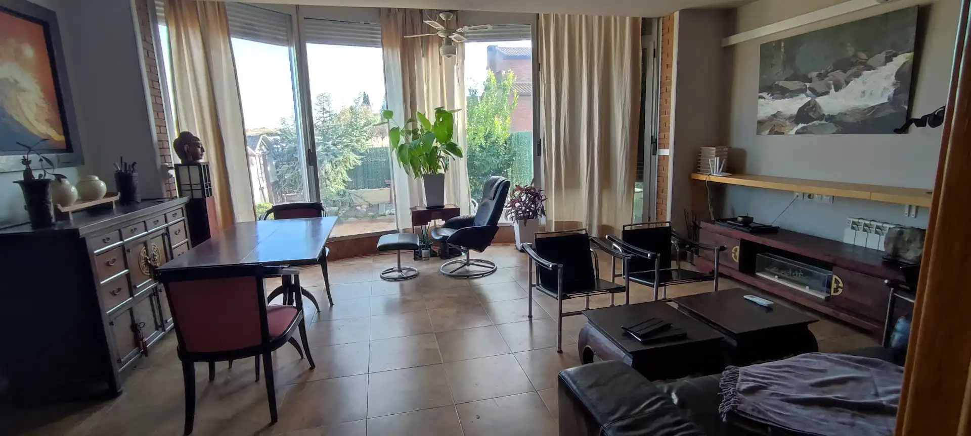 Wohnzimmer von Einfamilien-Reihenhaus zum Verkauf in Les Borges Blanques mit Klimaanlage, Heizung und Privatgarten