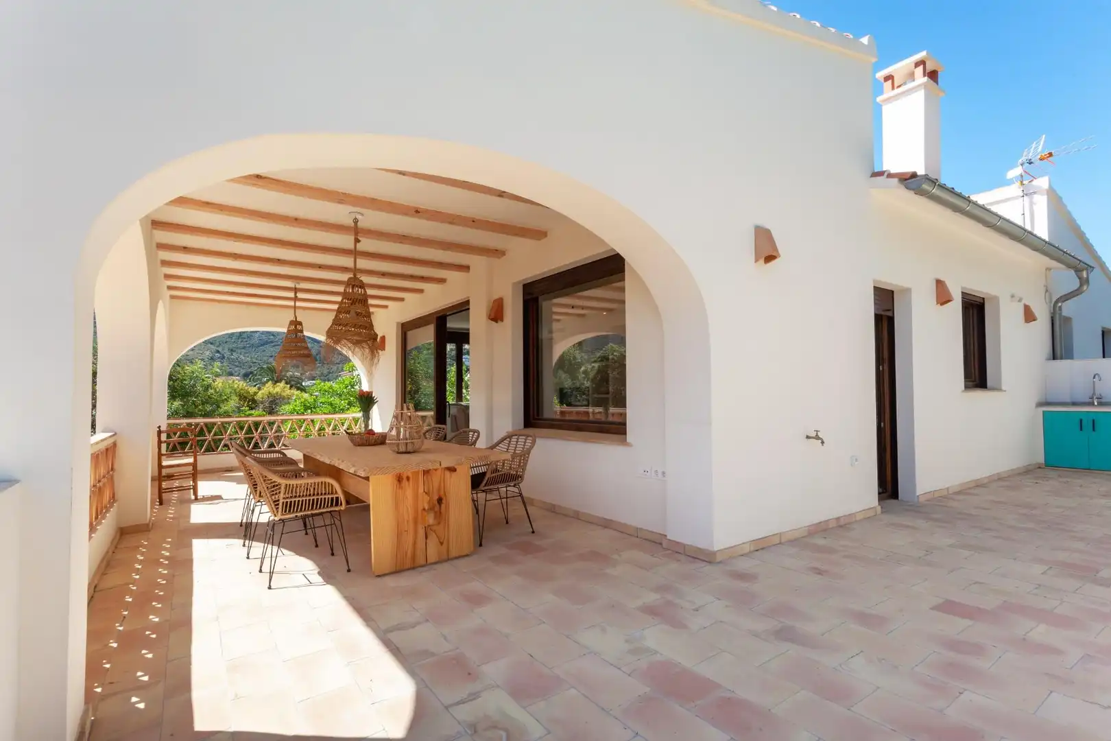 Terrasse von Haus oder Chalet zur Miete in Pedreguer mit Klimaanlage, Heizung und Privatgarten
