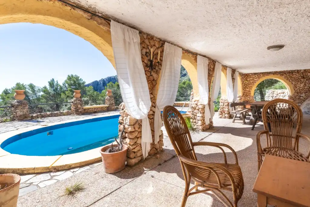 Terrasse von Haus oder Chalet zum Verkauf in Puigpunyent mit Privatgarten, Terrasse und Schwimmbad