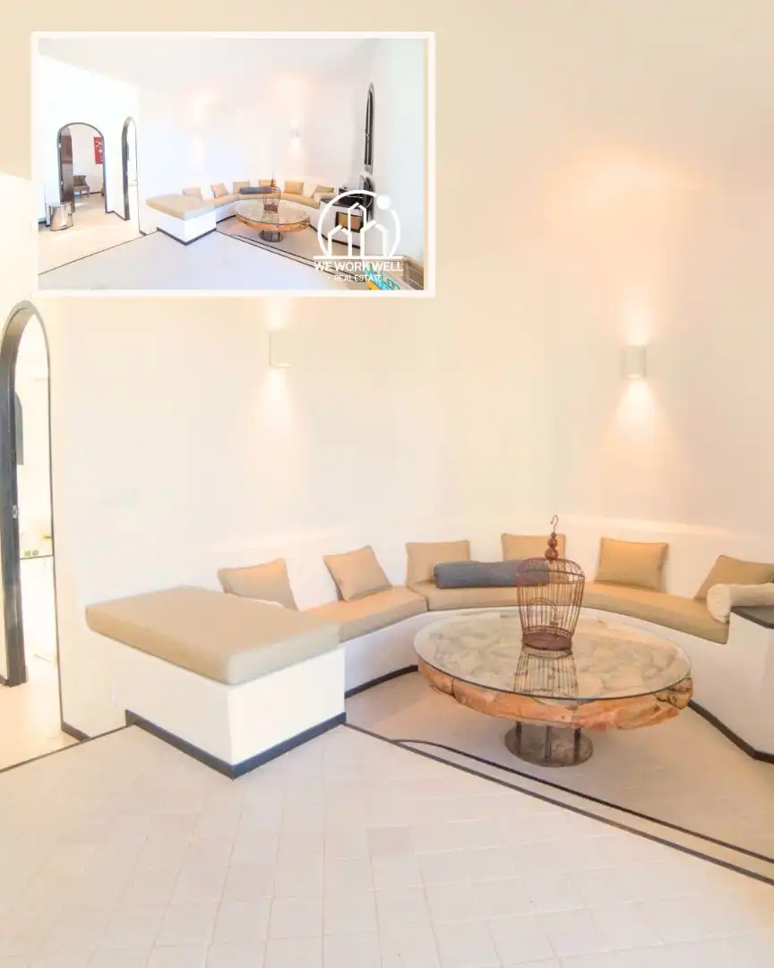 Sala d'estar de Casa o xalet en venda en La Oliva amb Aire condicionat, Jardí privat i Parquet