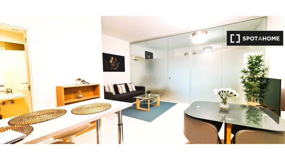 Living room of Flat to rent in  Madrid Capital  with Air Conditioner, Heating and Furnished