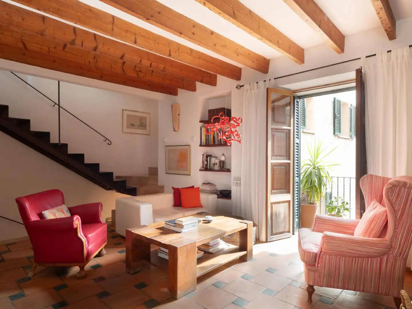 Sala d'estar de Casa adosada en venda en Fornalutx amb Aire condicionat, Calefacció i Jardí privat
