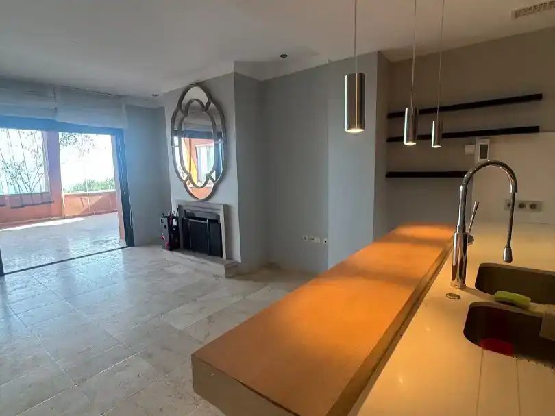 Dining room of Flat for rent in Marbella  with Air Conditioner, Private garden and Swimming Pool