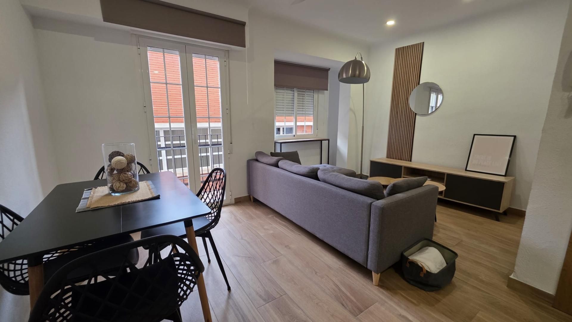 Sala d'estar de Pis de lloguer en Elche / Elx amb Moblat i Balcó