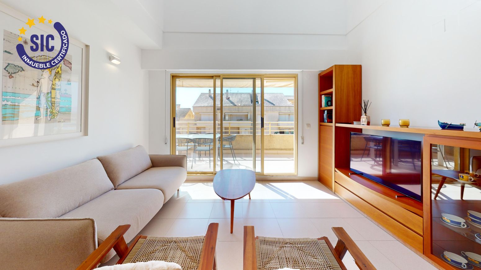 Living room of Attic for sale in  Valencia Capital  with Air Conditioner, Heating and Private garden