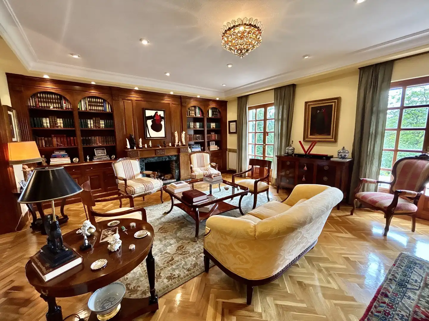 Living room of Houses for sale in Sariego  with Heating, Private garden and Parquet flooring