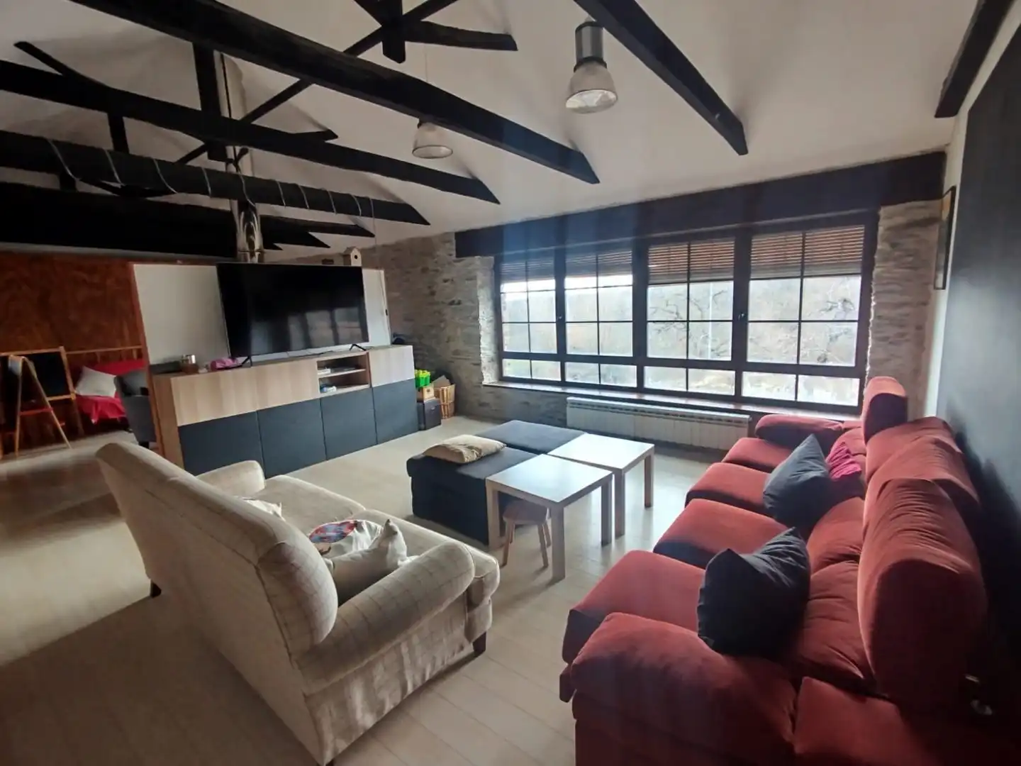 Living room of Houses for sale in Santa María de Ordás  with Heating, Private garden and Parquet flooring
