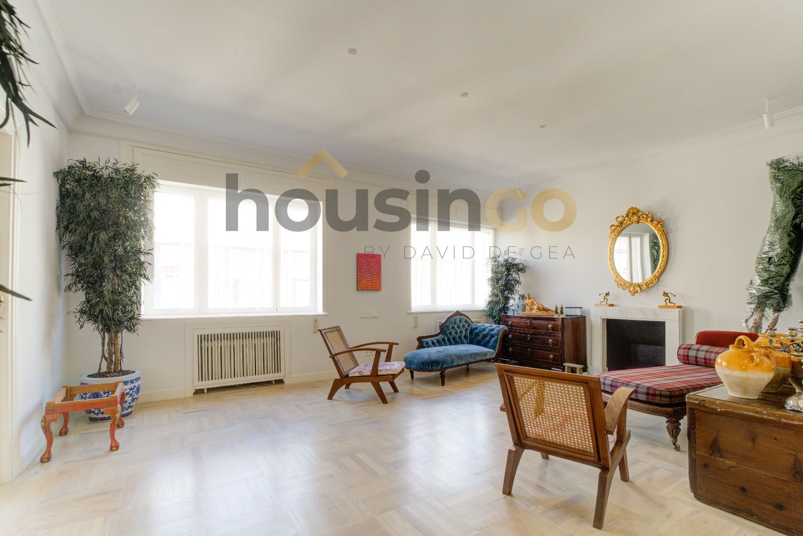 Living room of Flat for sale in  Madrid Capital  with Heating, Parquet flooring and Terrace