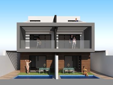 Casa pareada con piscina en venta en Calle San Telmo