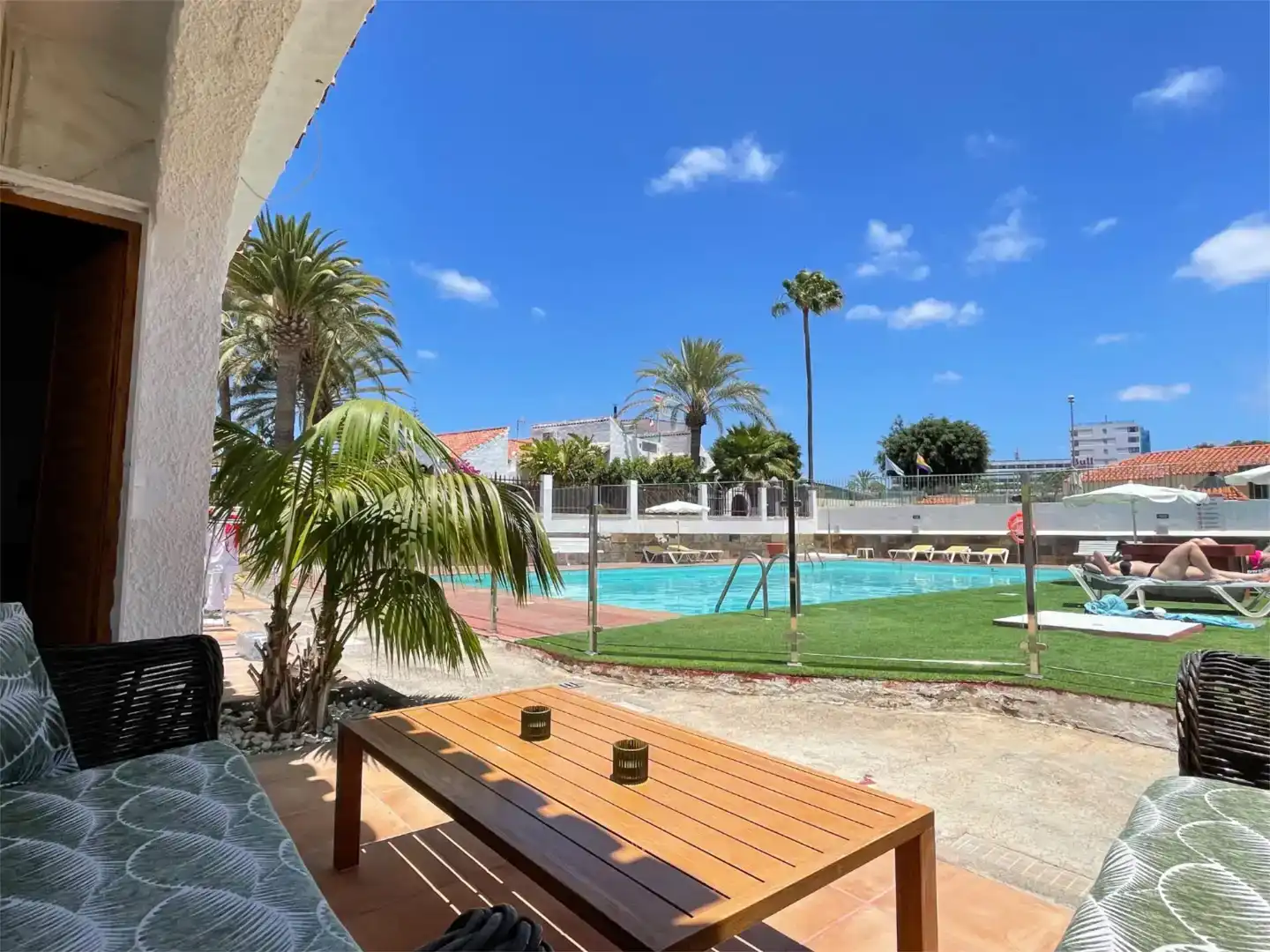 Piscina de Dúplex de lloguer en San Bartolomé de Tirajana amb Aire condicionat i Piscina
