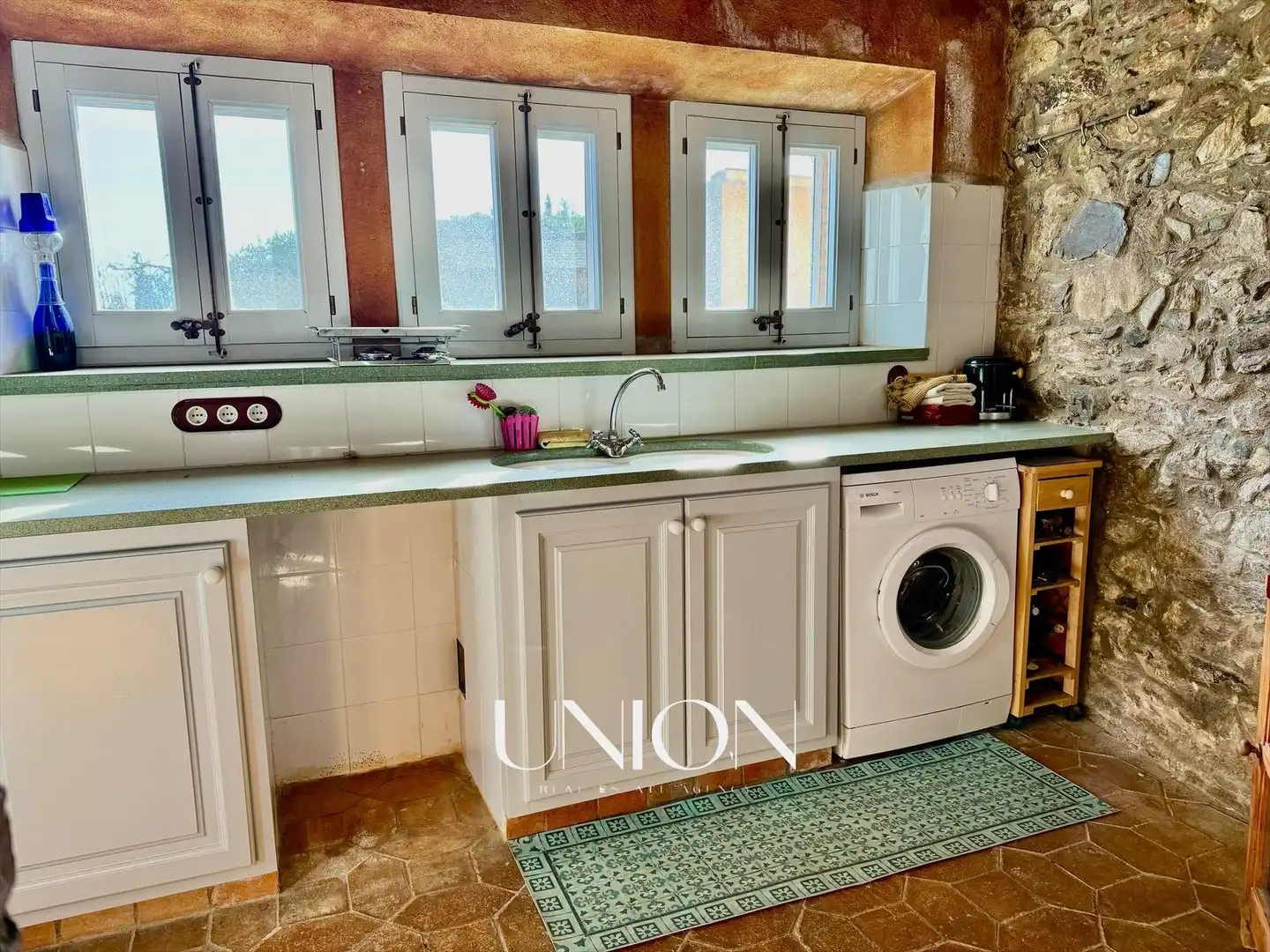 Cocina de Finca rústica en venta en Vall-llobrega con Calefacción, Jardín privado y Terraza
