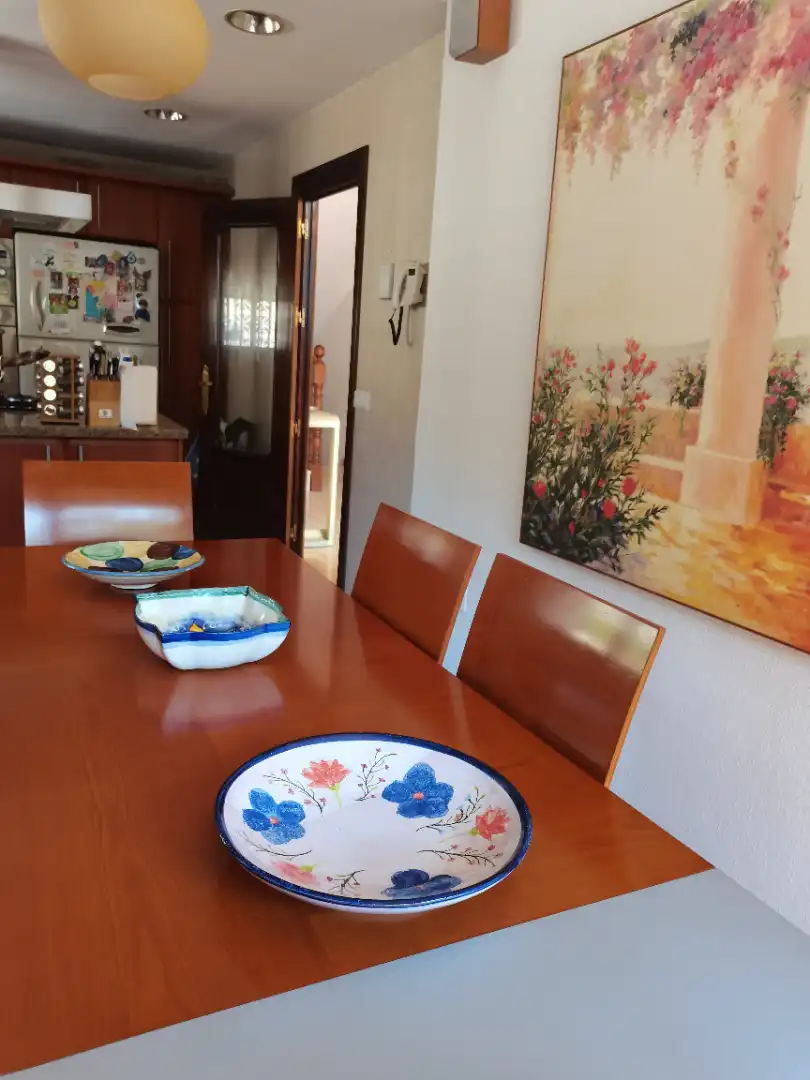 Menjador de Casa o xalet en venda en Málaga amb Calefacció, Jardí privat i Parquet