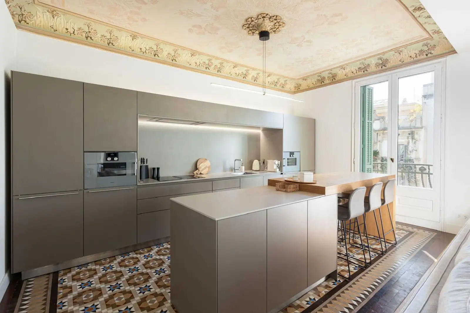 Küche von Wohnung zur Miete in Barcelona mit Klimaanlage, Heizung und Terrasse