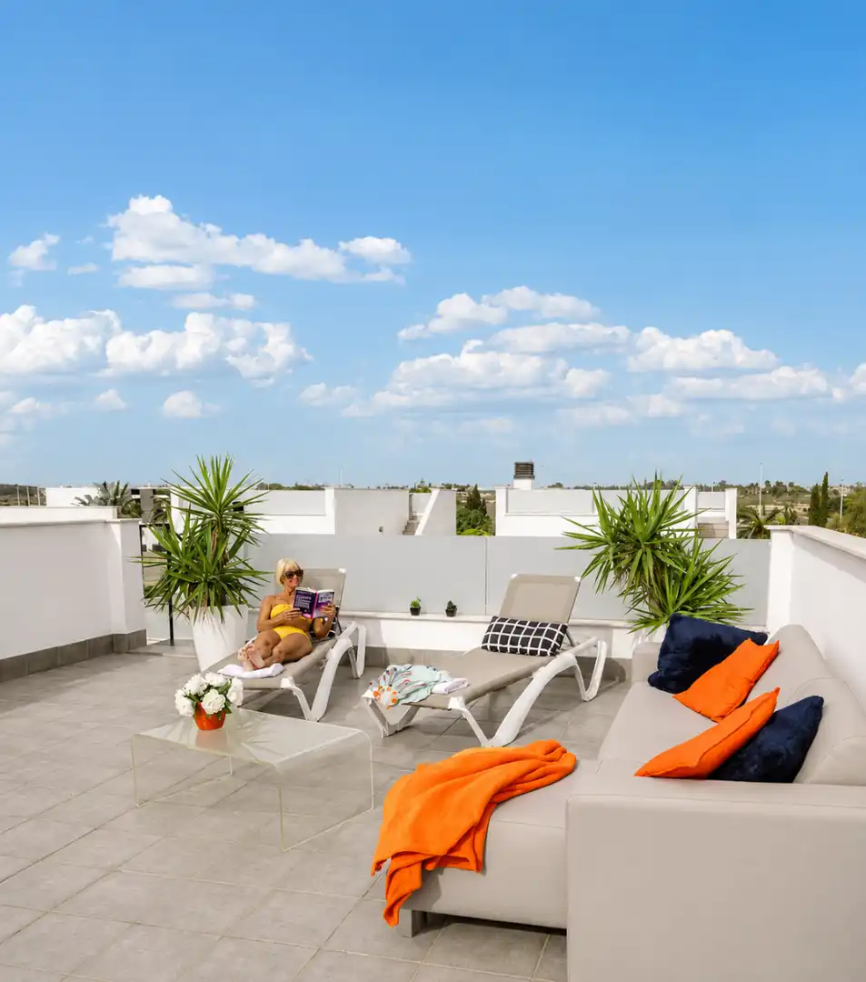 Terrassa de Casa o xalet de lloguer en San Pedro del Pinatar amb Aire condicionat, Terrassa i Piscina