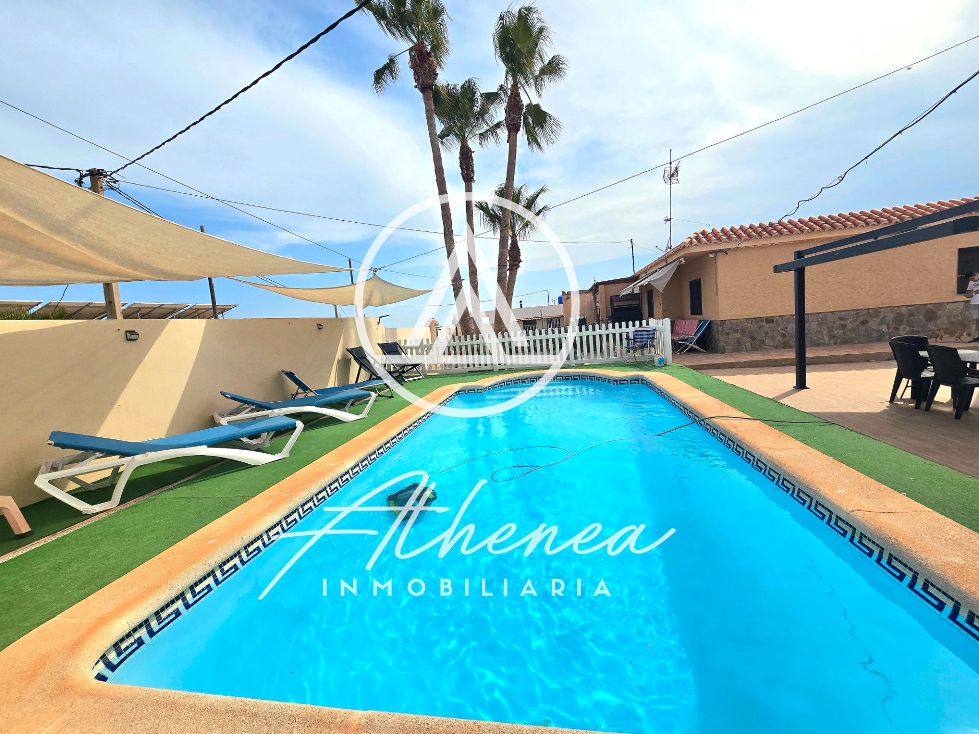 Exterior view of Country house for sale in Roquetas de Mar  with Private garden, Swimming Pool and Furnished