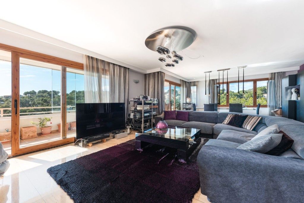 Sala d'estar de Àtic en venda en Calvià amb Calefacció, Jardí privat i Terrassa