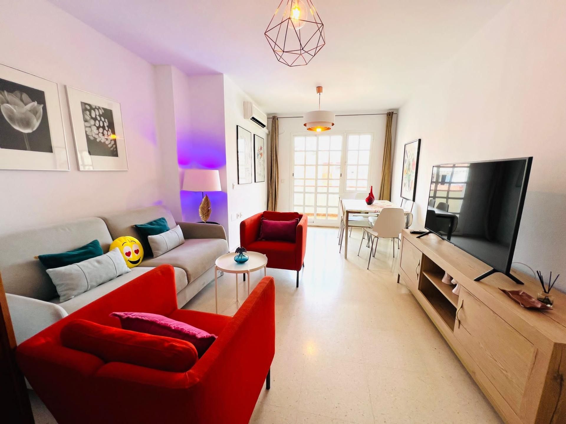 Sala de estar de Piso de alquiler en Rincón de la Victoria con Aire acondicionado, Terraza y Trastero