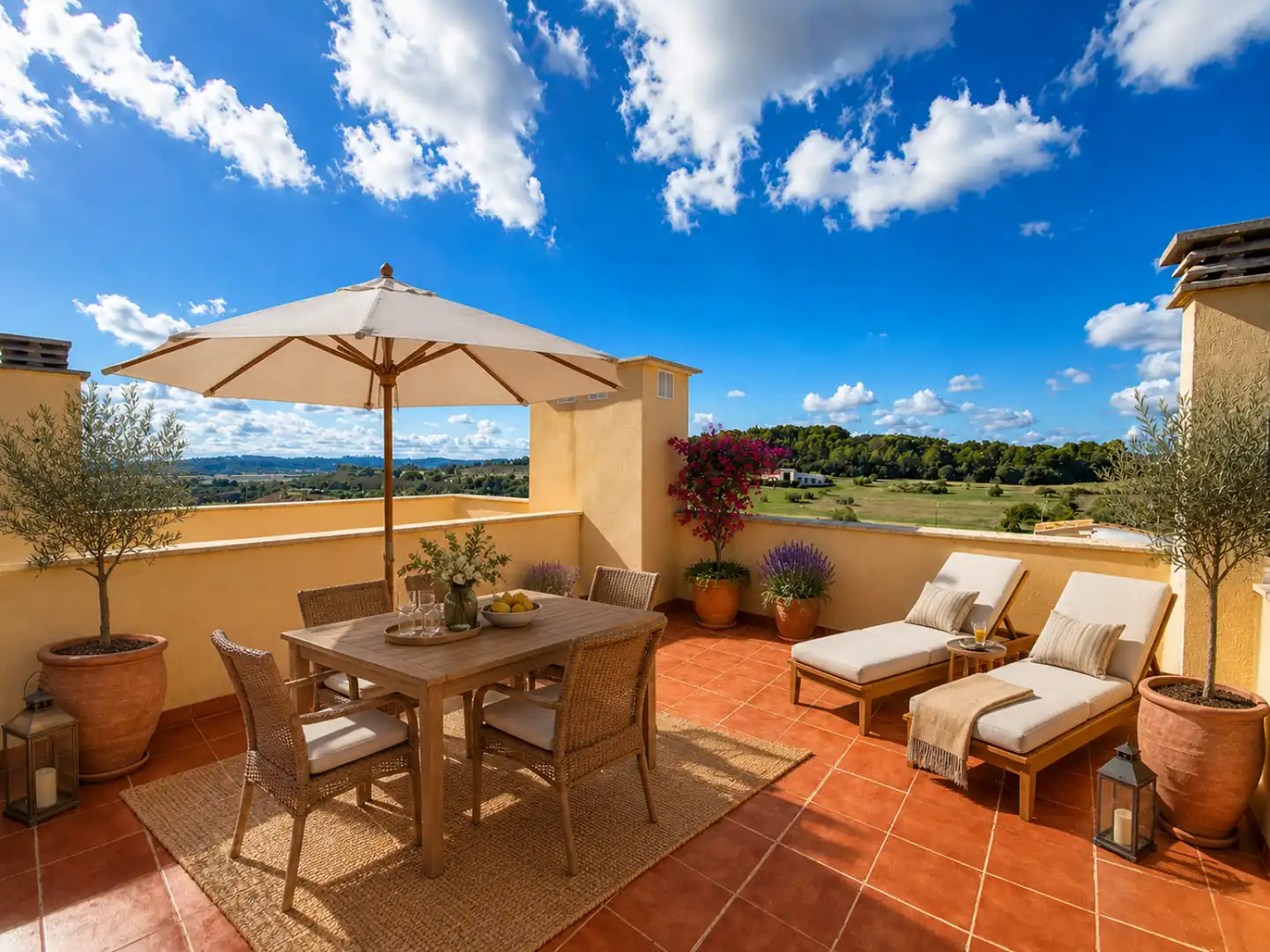 Terrasse von Wohnung zur Miete in Sant Joan mit Klimaanlage, Terrasse und Möbliert