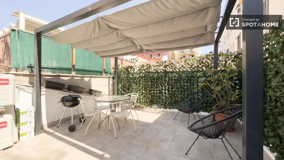 Terraza de Piso de alquiler en Barcelona con Aire acondicionado, Calefacción y Amueblado