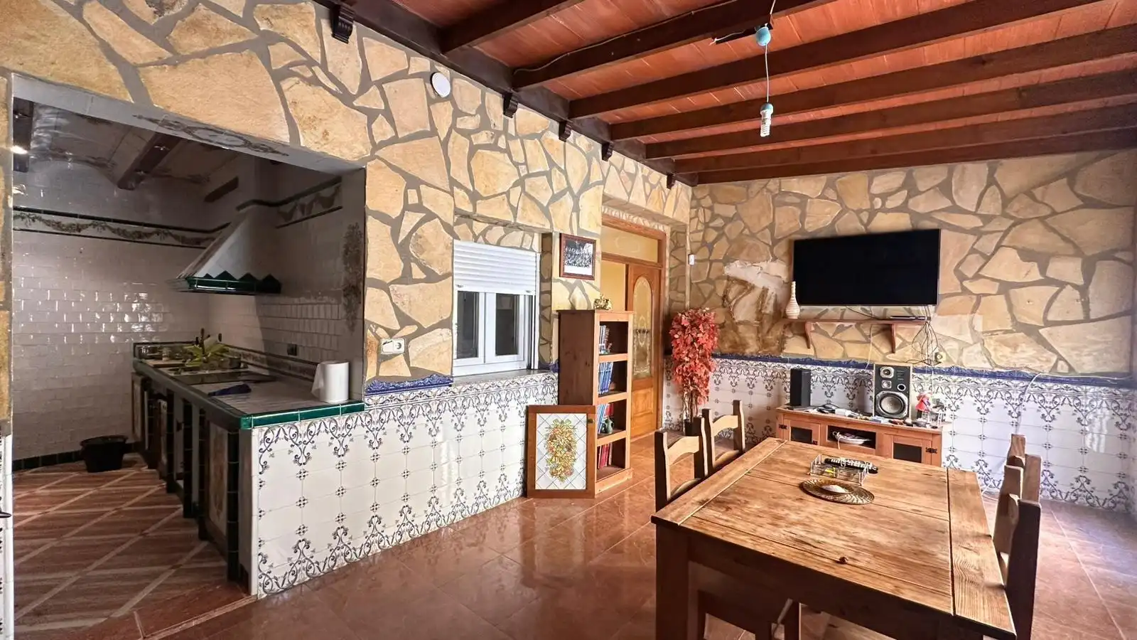 Cuina de Casa o xalet de lloguer en La Pobla Llarga amb Terrassa, Traster i Moblat