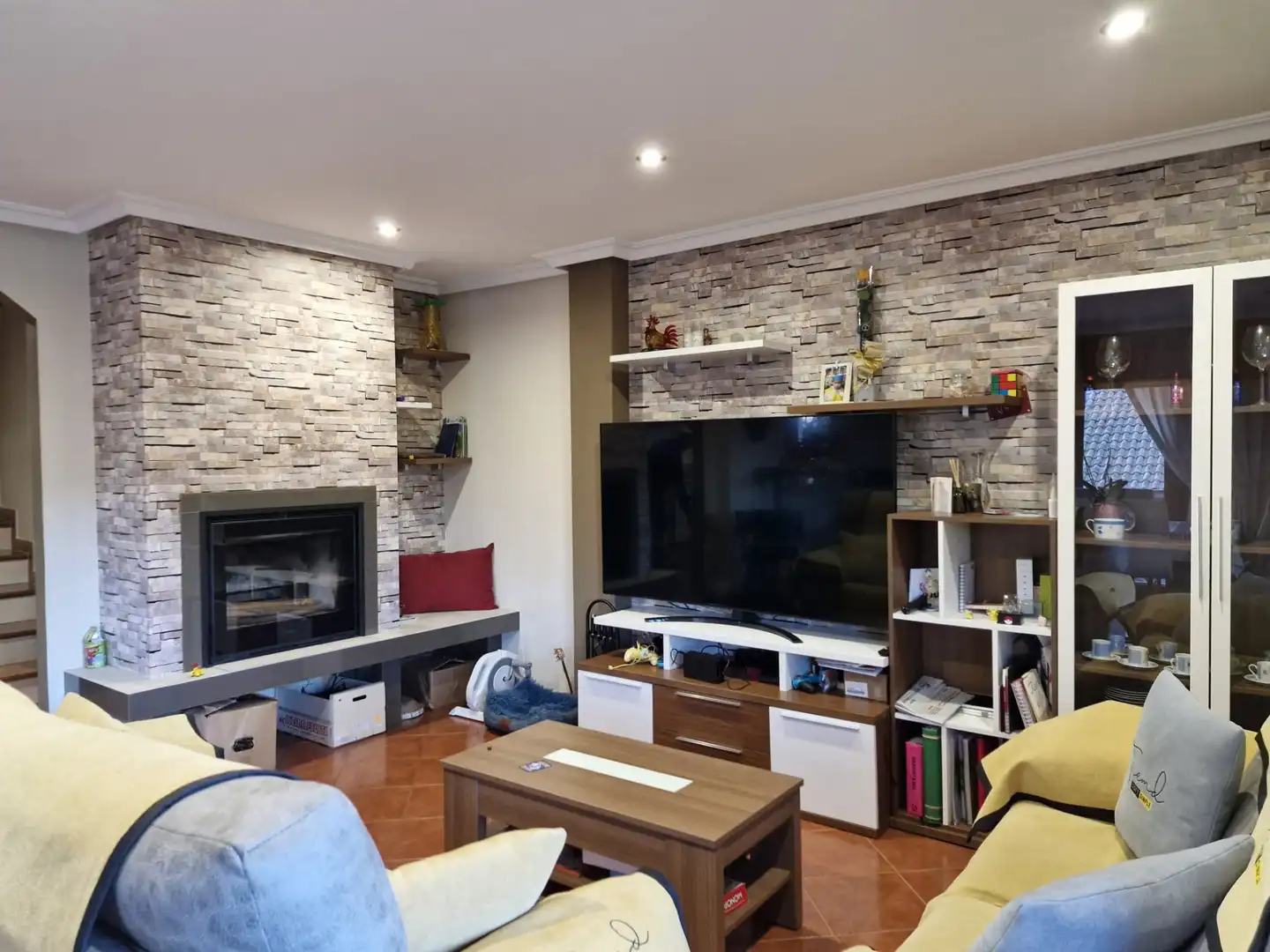 Sala de estar de Casa o chalet en venta en Sanxenxo con Calefacción, Jardín privado y Terraza
