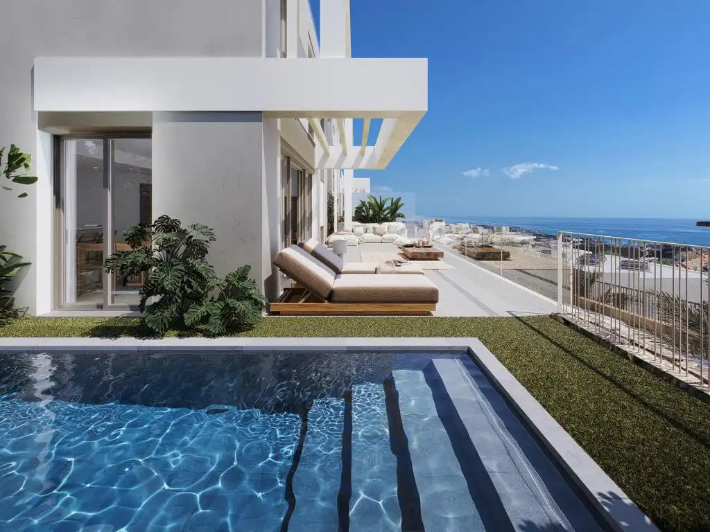 Terrassa de Casa adosada en venda en Mijas amb Aire condicionat, Jardí privat i Terrassa