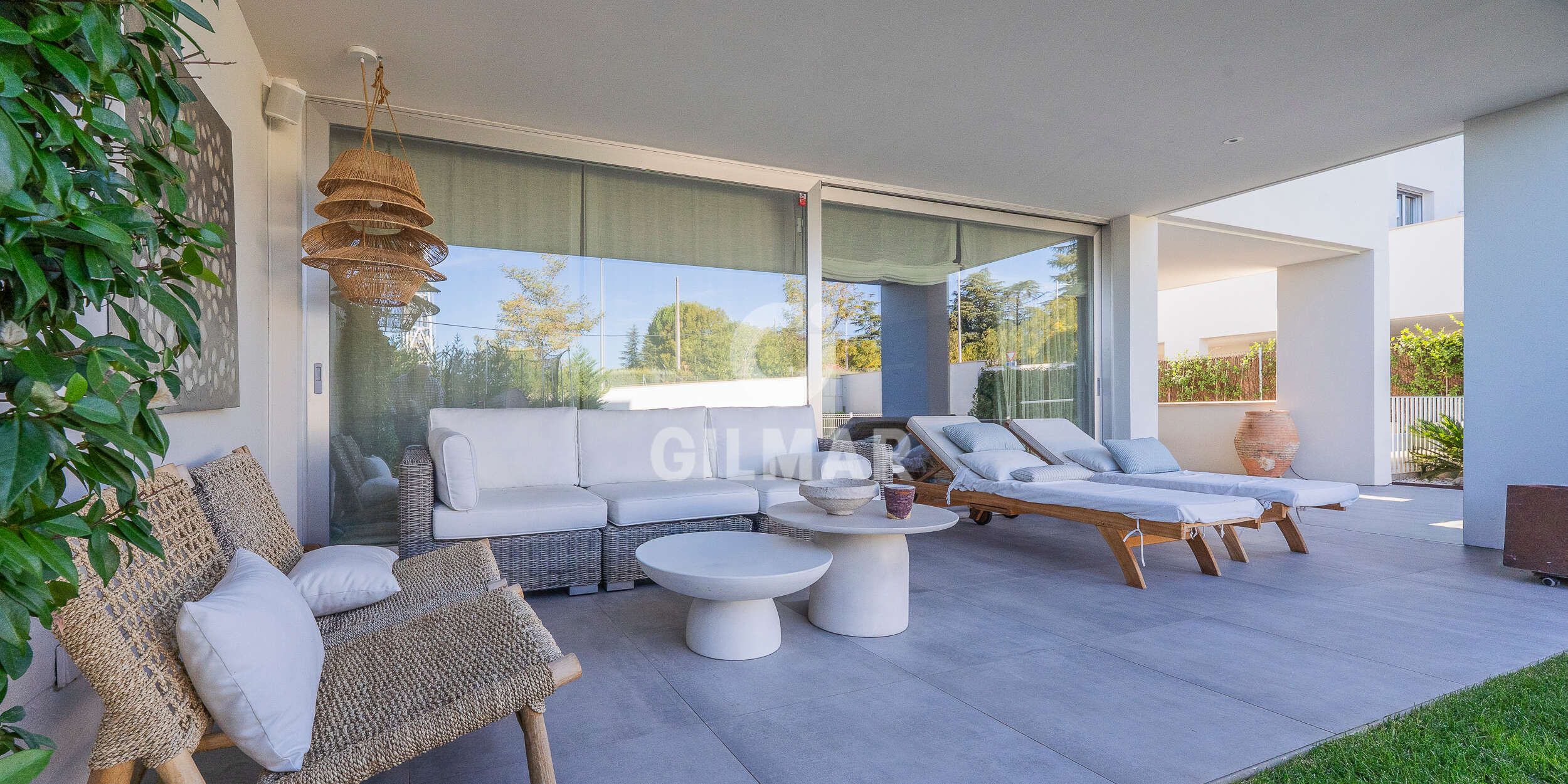Terrace of Single-family semi-detached for sale in  Madrid Capital  with Heating, Private garden and Swimming Pool