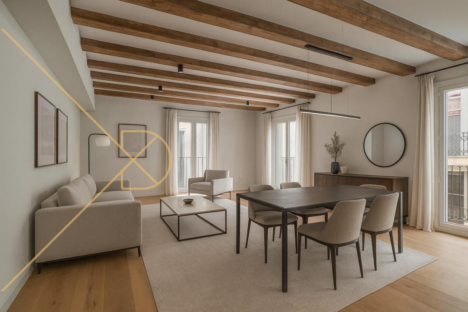 Sala d'estar de Àtic en venda en  Barcelona Capital amb Parquet, Terrassa i Balcó