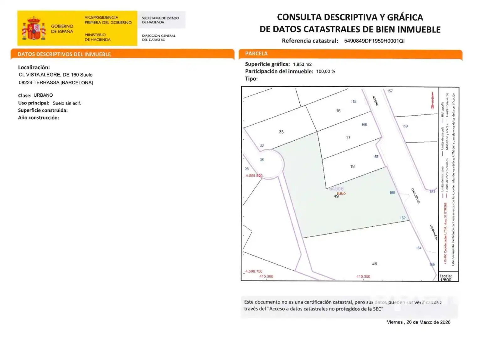 Terreno en venta en Terrassa
