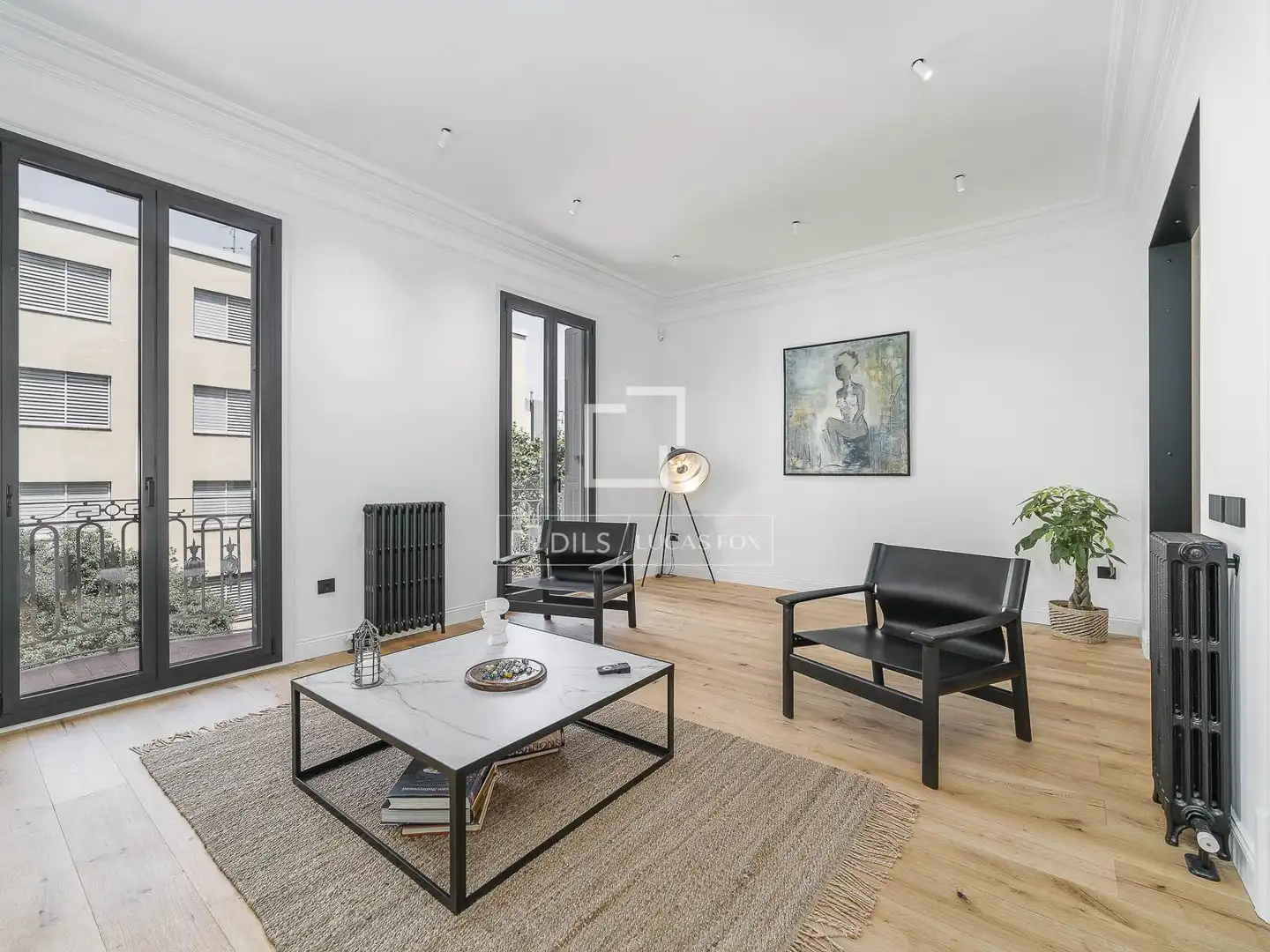 Sala d'estar de Pis en venda en Barcelona amb Aire condicionat, Parquet i Balcó