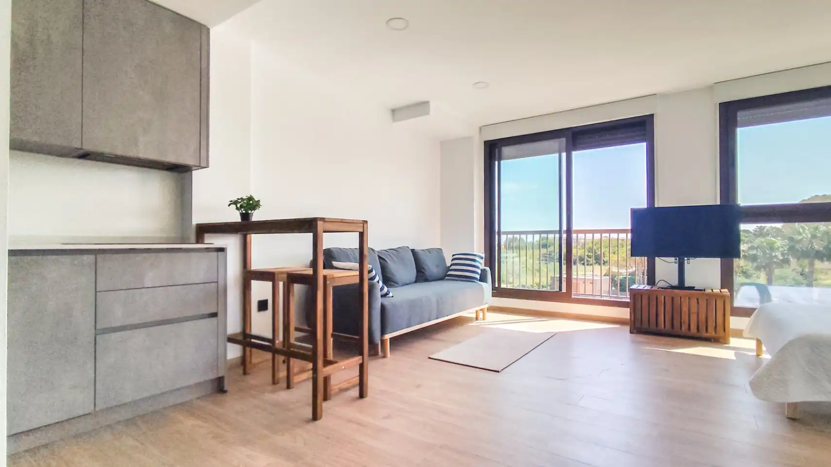 Sala de estar de Estudio en venta en Dénia con Aire acondicionado, Calefacción y Jardín privado