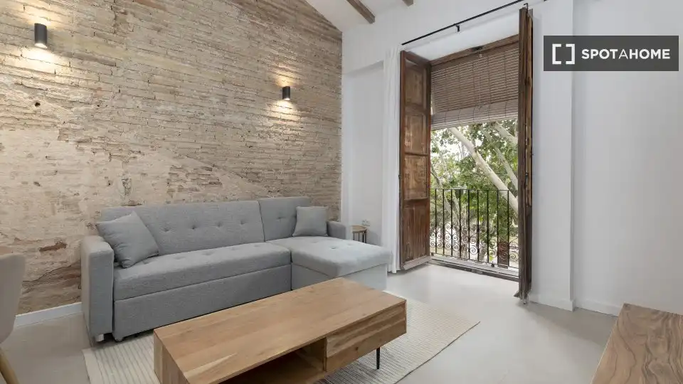 Sala d'estar de Pis de lloguer en Valencia amb Aire condicionat, Calefacció i Moblat