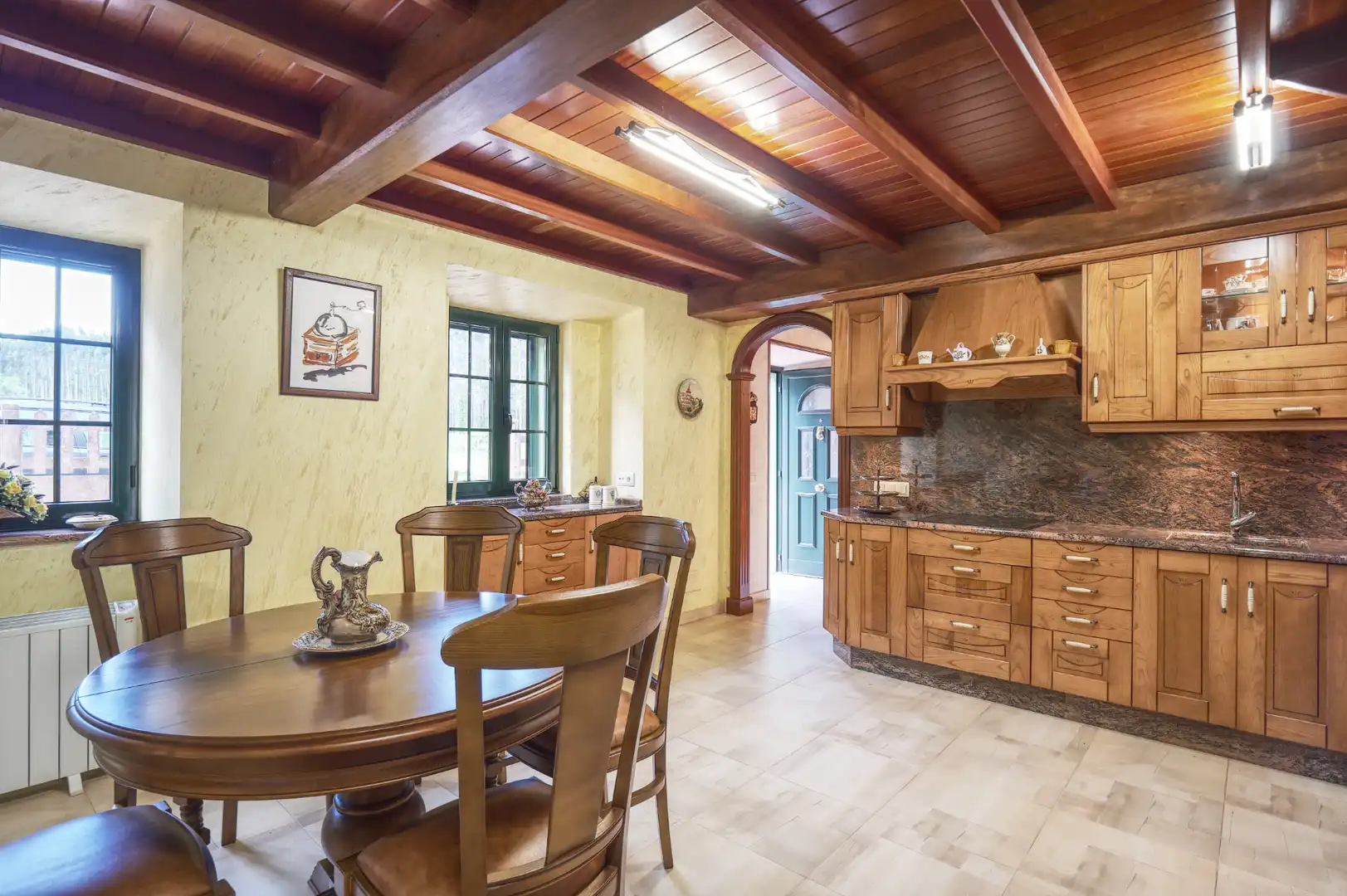 Cocina de Finca rústica en venta en Valdoviño con Calefacción, Jardín privado y Parquet