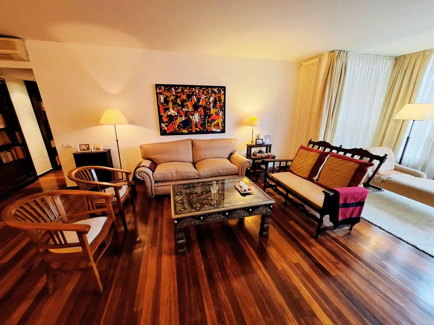 Living room of Flat for rent in Madrid  with Air Conditioner, Heating and Furnished