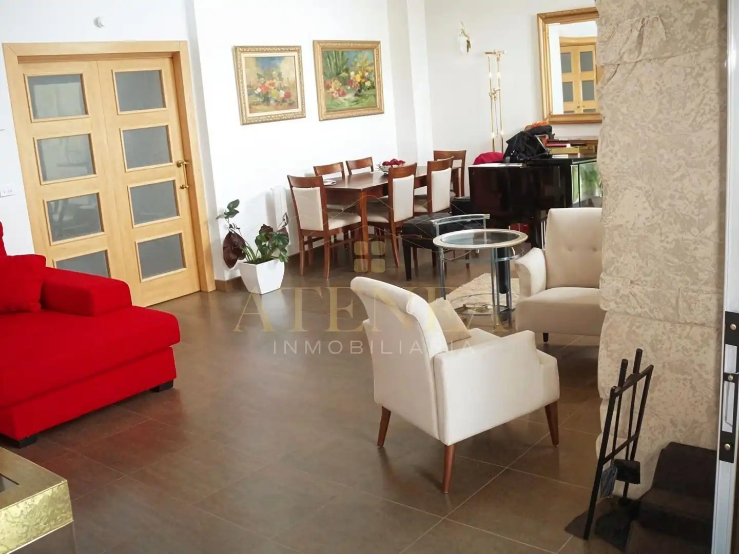 Sala d'estar de Casa adosada en venda en Chinchilla de Monte-Aragón amb Calefacció, Jardí privat i Traster