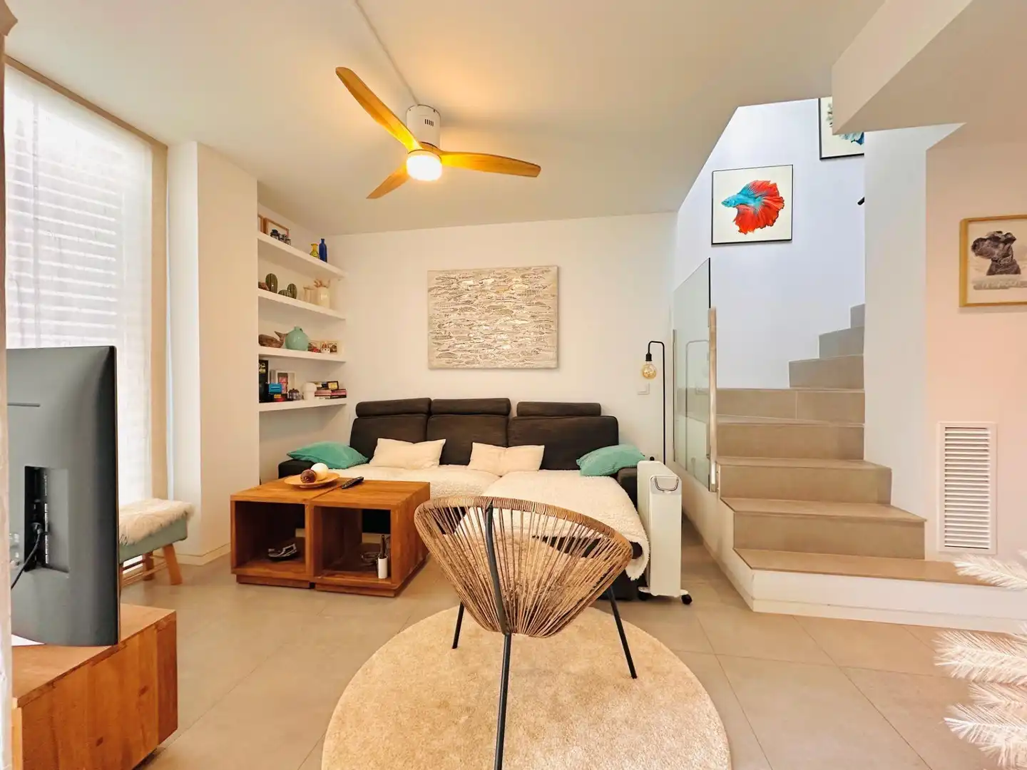 Wohnzimmer von Dachboden zum Verkauf in Palamós mit Terrasse, Abstellraum und Balkon