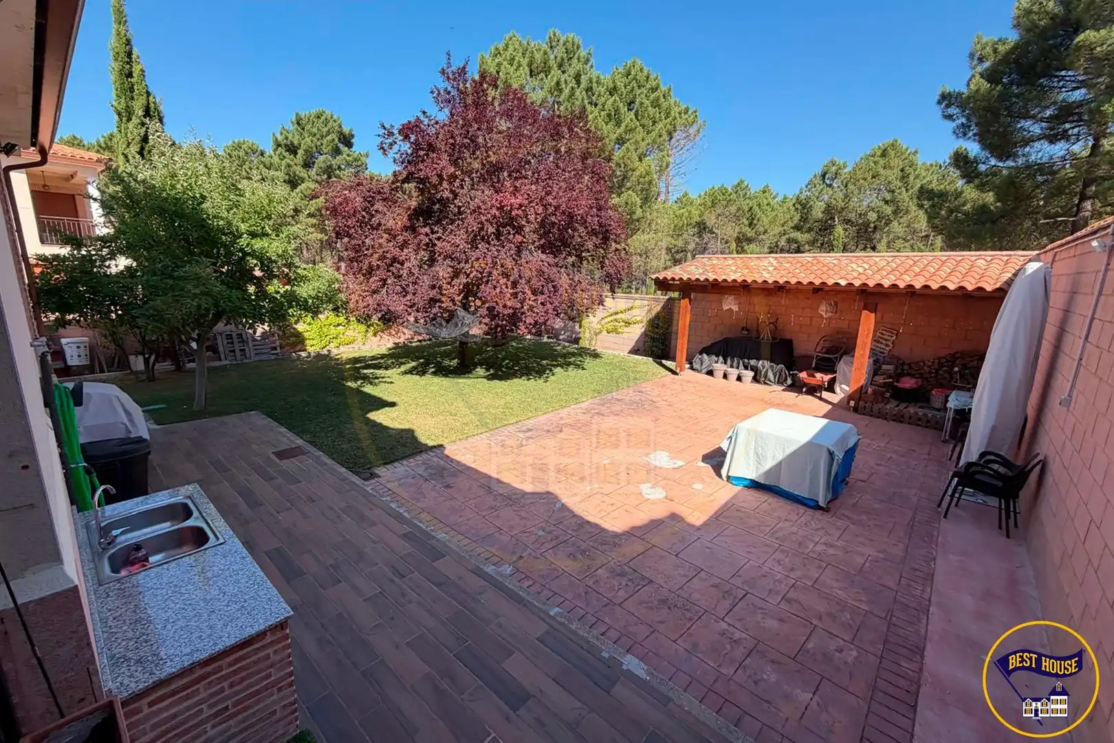 Terrassa de Casa adosada en venda en Chillarón de Cuenca amb Calefacció, Jardí privat i Terrassa