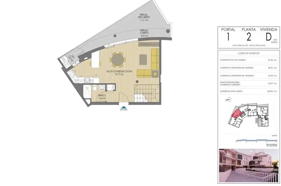 Ático en venta en Jávea / Xàbia con Aire acondicionado, Calefacción y Jardín privado