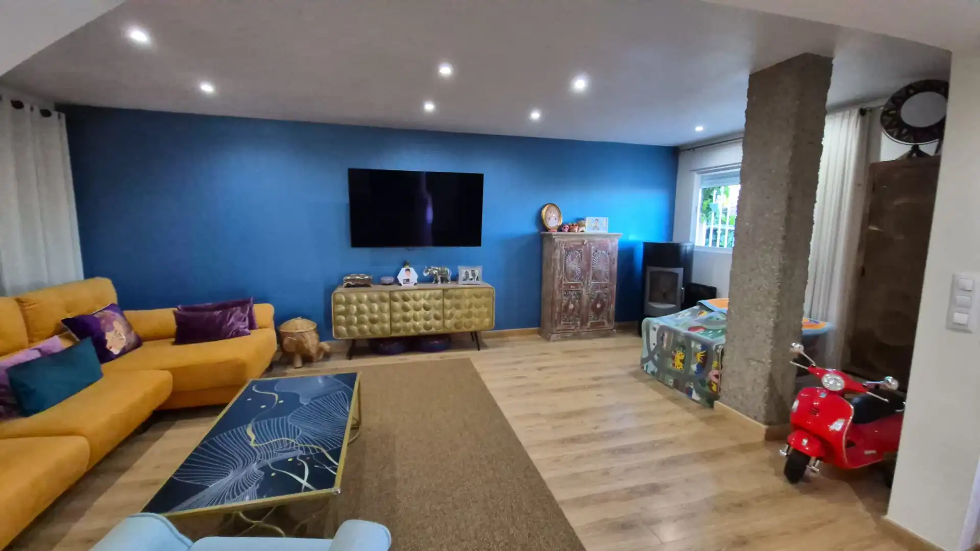 Sala d'estar de Casa adosada en venda en Murcia amb Aire condicionat, Jardí privat i Terrassa