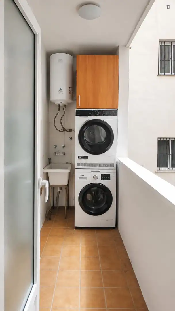Terraza de Apartamento de alquiler en Roquetas de Mar con Amueblado, Horno y Lavadora