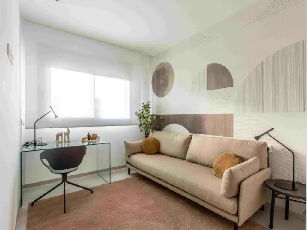Sala d'estar de Apartament en venda en Finestrat amb Jardí privat i Piscina
