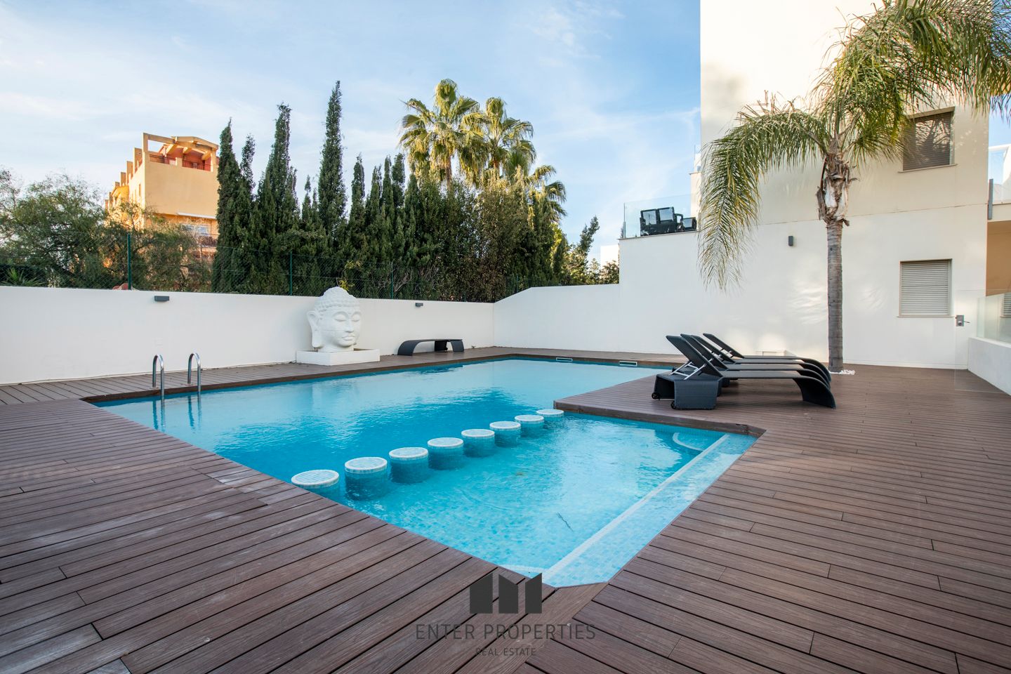 Swimming pool of Single-family semi-detached for sale in Dénia  with Air Conditioner, Heating and Terrace