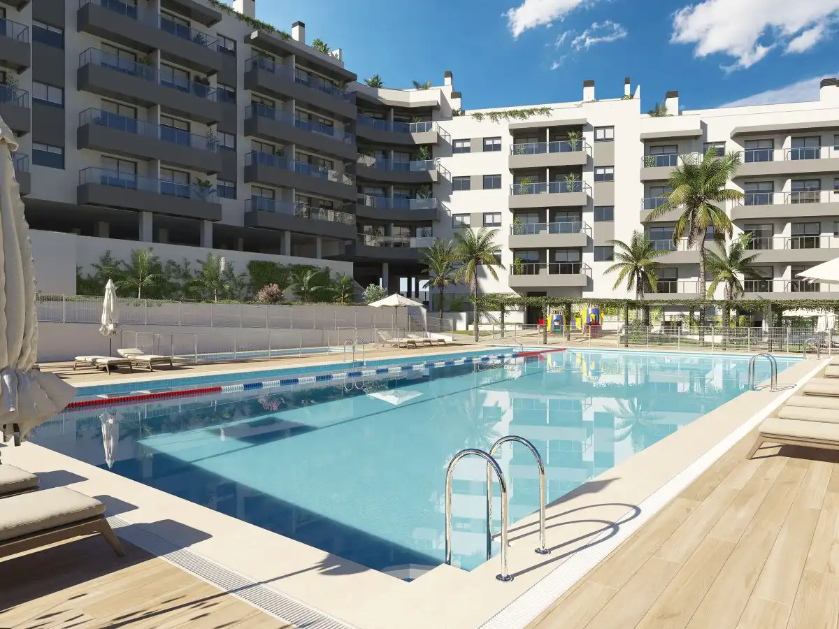 Swimming pool of Flat for sale in Mijas  with Air Conditioner, Heating and Terrace