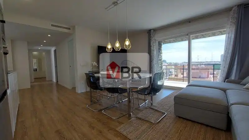 Wohnzimmer von Wohnung zur Miete in Valencia mit Klimaanlage, Heizung und Terrasse