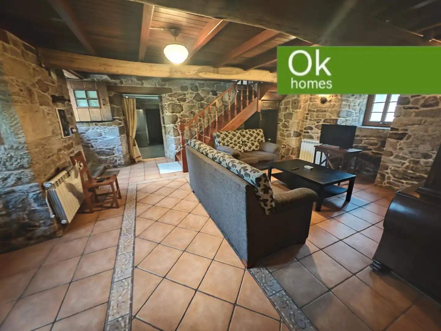 Wohnzimmer von Country house zum Verkauf in Guitiriz mit Heizung, Parkett und Abstellraum