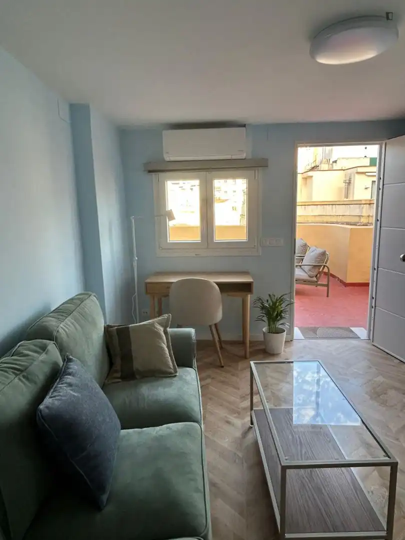 Sala d'estar de Apartament de lloguer en Valencia amb Aire condicionat, Moblat i Forn