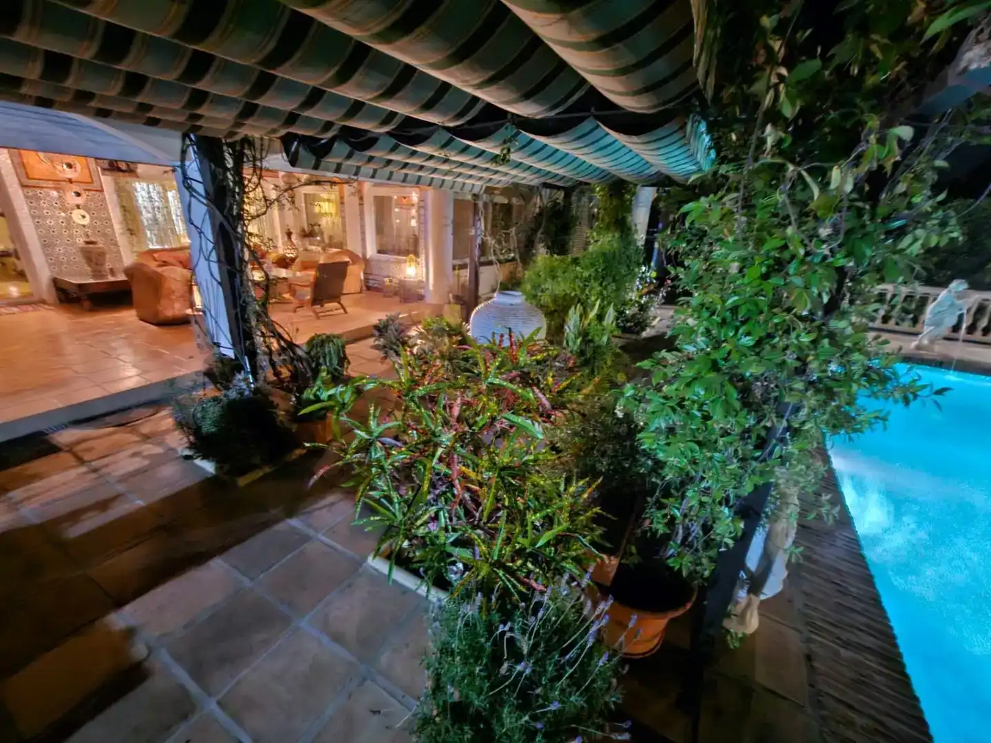 Terrasse von Wohnung zur Miete in Mijas mit Klimaanlage, Privatgarten und Parkett