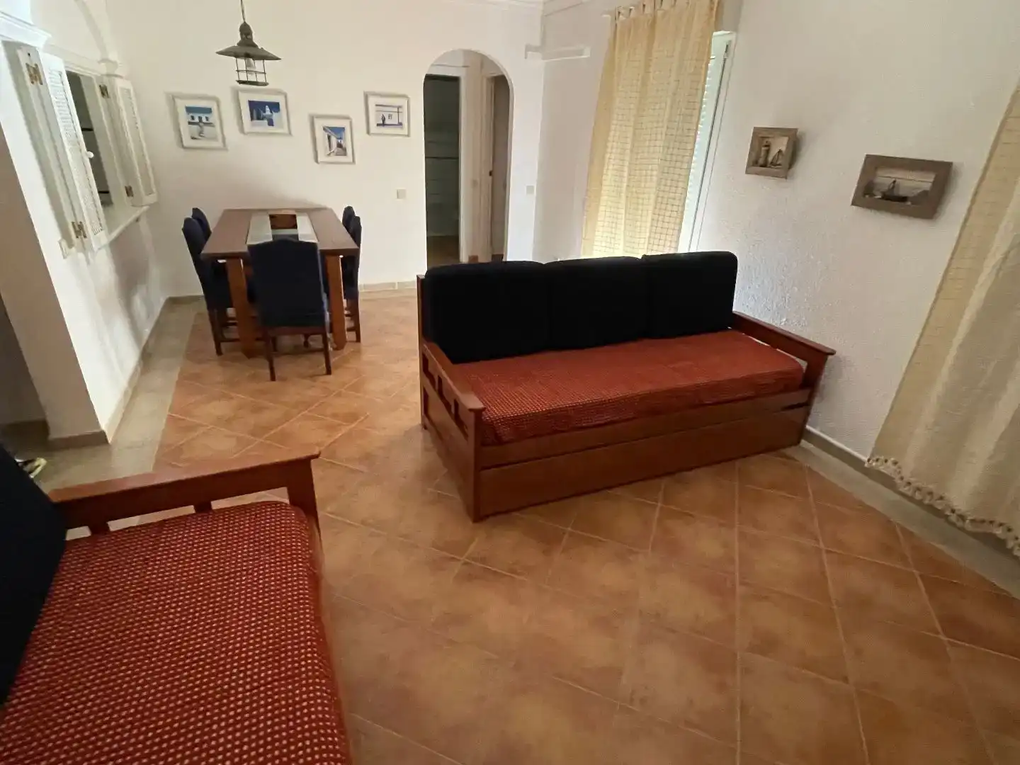 Living room of Flat for rent in Ayamonte  with Air Conditioner, Private garden and Parquet flooring