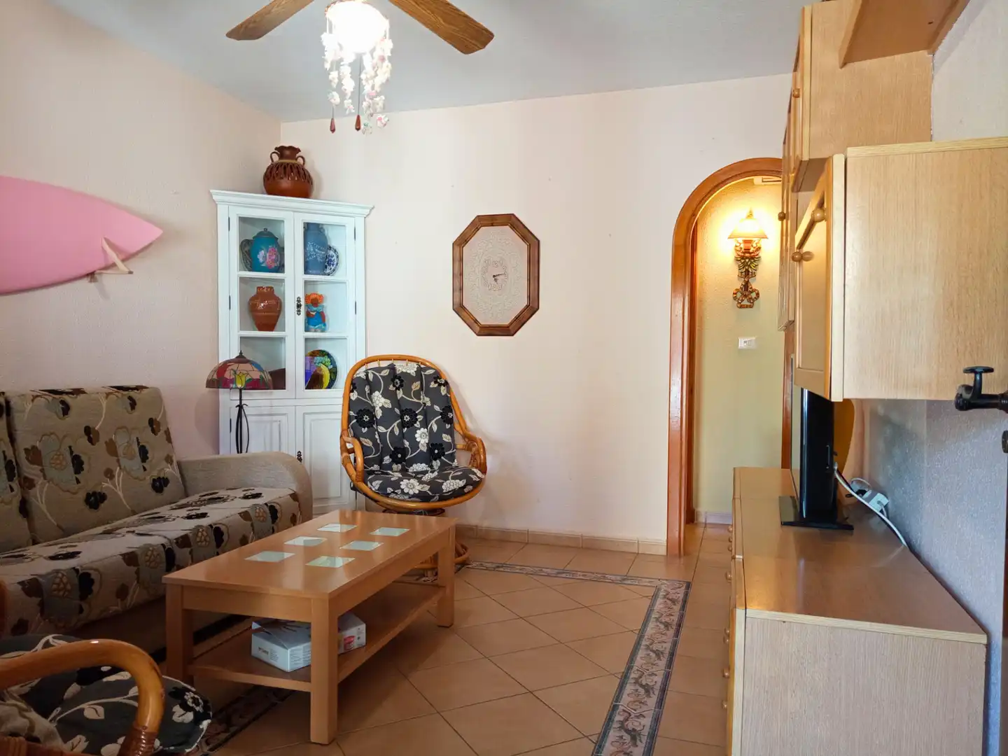 Sala d'estar de Casa adosada en venda en San Javier amb Jardí privat, Traster i Moblat
